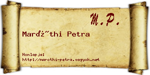 Maróthi Petra névjegykártya